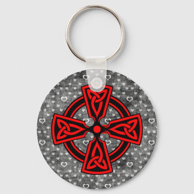 Porte-clés Red Celtic Cross Distressed Background (Recto)