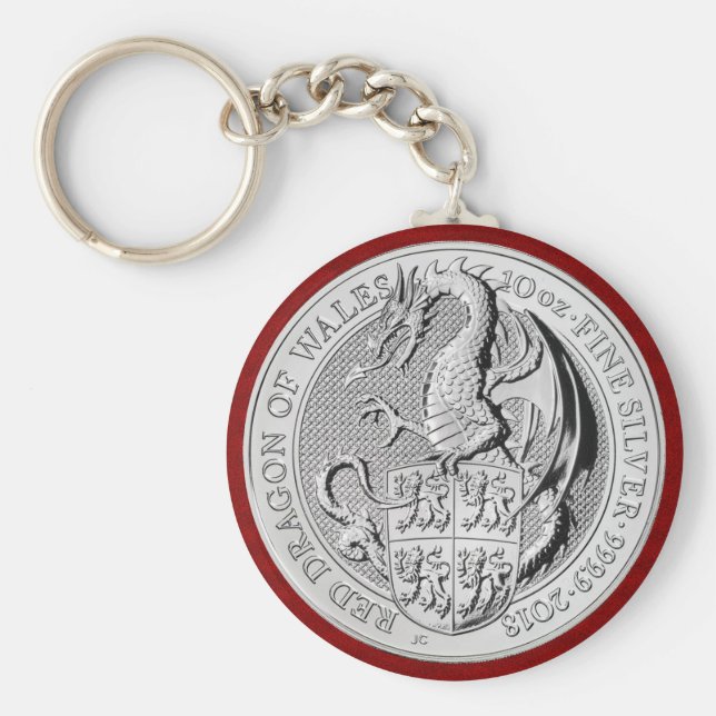 PORTE-CLÉS RED DRAGON 0F WALES COIN (Devant)