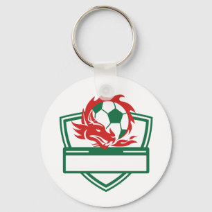 Porte-clés Red Dragon Soccer Ball Crest