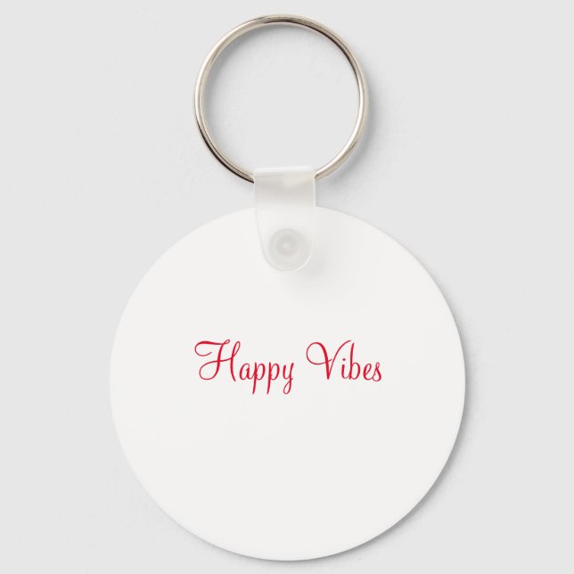 Porte-clés Red happy vibes vacances simple minimum calligraph (Recto)