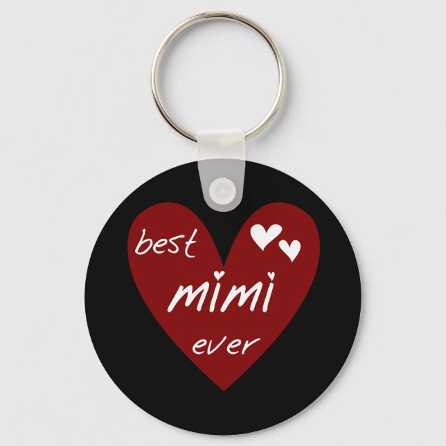 Porte-clés Red Heart Best Mimi Ever Tshirts et cadeaux (Recto)