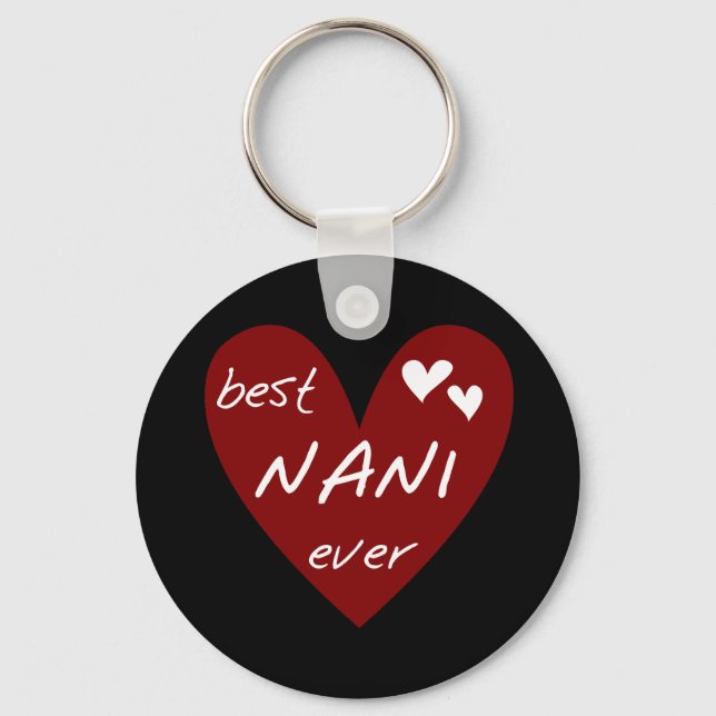Porte-clés Red Heart Best Nani T-shirts et GIfts Ever (Recto)