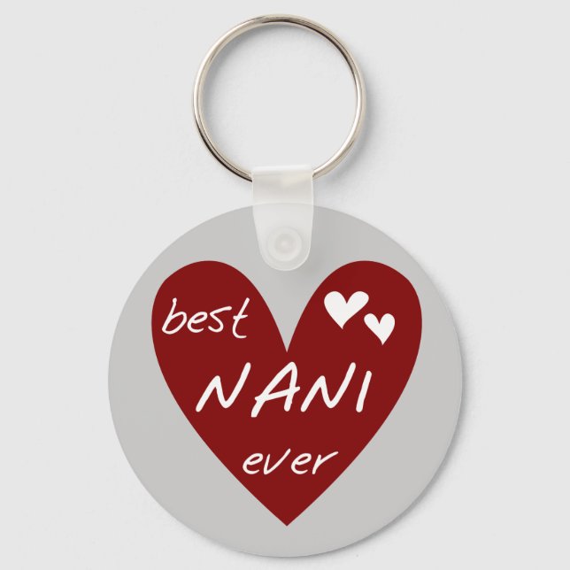 Porte-clés Red Heart Best Nani T-shirts et GIfts Ever (Recto)
