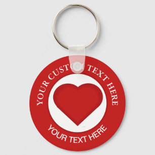 Porte-clés Red Heart Custom Text