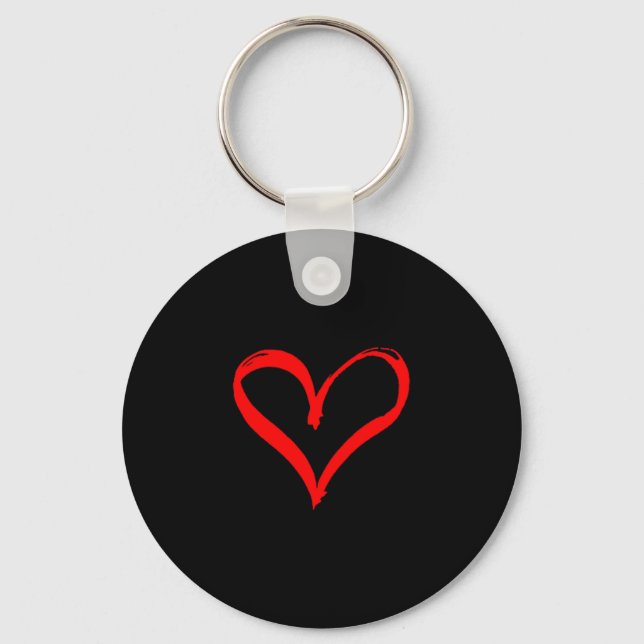 Porte-clés Red Heart Funny Cute Design For Men Women Husband  (Recto)