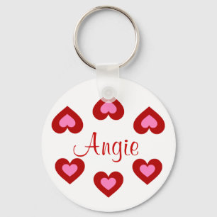 Porte-clés Red Hearts personnalisable Valentine Nom Porte - c
