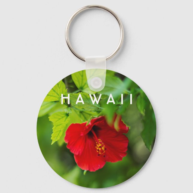 Porte-clés Red Hibiscus Hawaii Tropical (Recto)