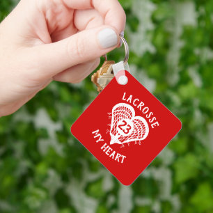 Porte-clés Red Lacrosse My Heart Photo Porte - clé