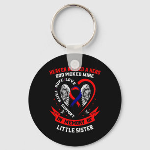 Porte-clés Red Memorial Cadeaux Petite Soeur Maladie cardiaqu
