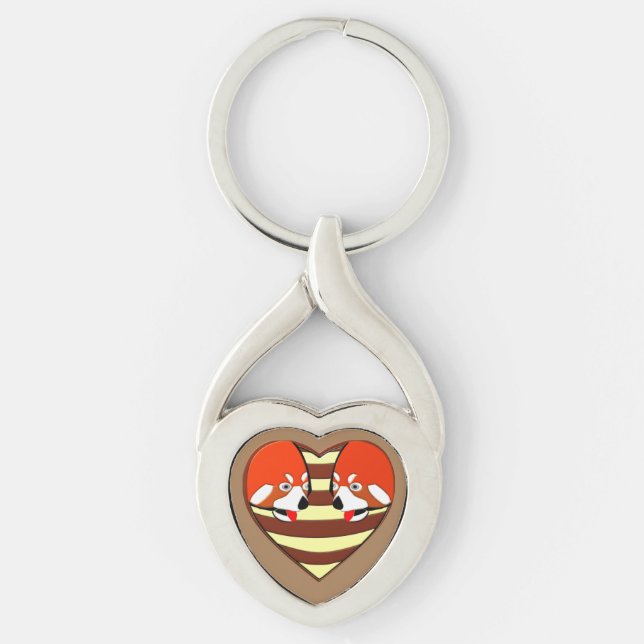 Porte-clés Red Panda Coeur d'amour (Devant)