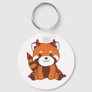 Porte-clés Red Panda Halloween mignonne Devil sorcière Costum