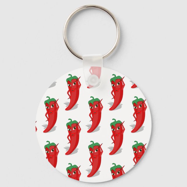 Porte-clés Red Pepper Diva Cartoon Pattern (Recto)