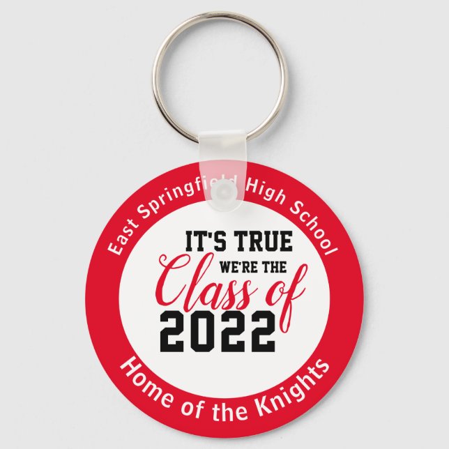 Porte-clés Red Personalized High School Class of 2022 (Recto)