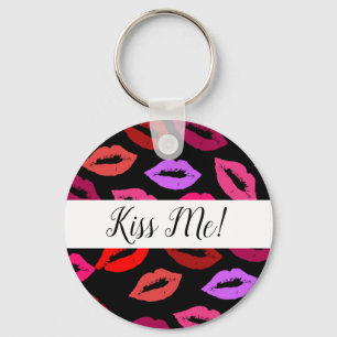 Porte-clés Red, Pink, and Purple Pucker Lip Pattern