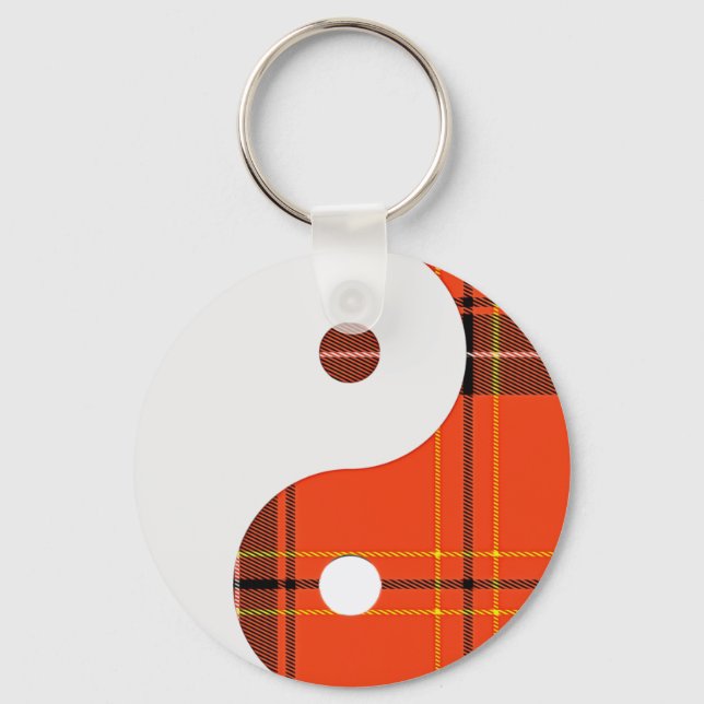 Porte-clés Red Plaid et White Yin Yang (Recto)