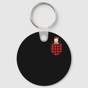 Porte-clés Red Plaid Snowman dans la famille Pocket Buffalo
