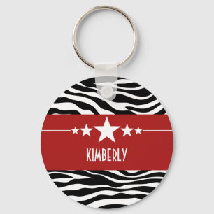 Porte-clés Red Sassy Star Zebra Porte - clé