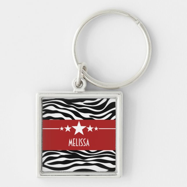 Porte-clés Red Sassy Star Zebra Premium Porte - clé (Devant)