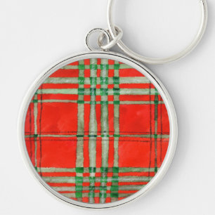 Porte-clés RED SCOTT TARTAN Premium Round Keychain