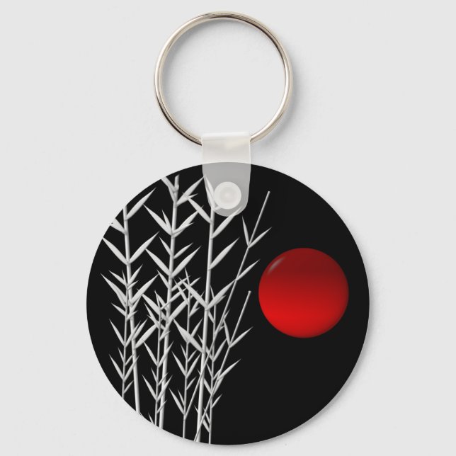 Porte-clés Red sun black white zen (Recto)