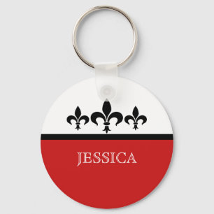 Porte-clés Red Swanky Fleur De Lis Keychain