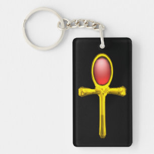 Porte-clés RED TALISMAN, GOLD ANKH Eternal Life Symbole