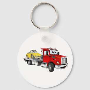 Porte-clés Red Tow Truck Flatbed Cartoon