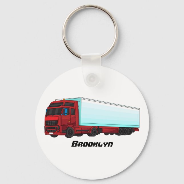 Porte-clés Red trailer truck illustration (Recto)