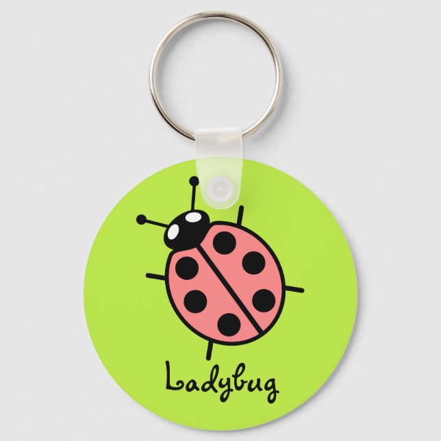Porte-clés Red Vector Ladybug (Green Background) (Recto)