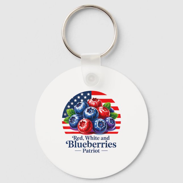 Porte-clés Red White And Blueberries Christian Patriotic  (Recto)