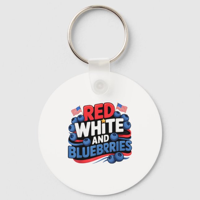 Porte-clés Red, White And Blueberries Patriot  (Recto)