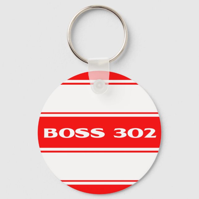 Porte-clés Red White Racing Stripes Boss 302 Porte - clé (Recto)