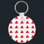 Porte-clés Red White Triangle Pattern Modern Artwork<br><div class="desc">Abstract Artwork - Red Triangle Patterns</div>