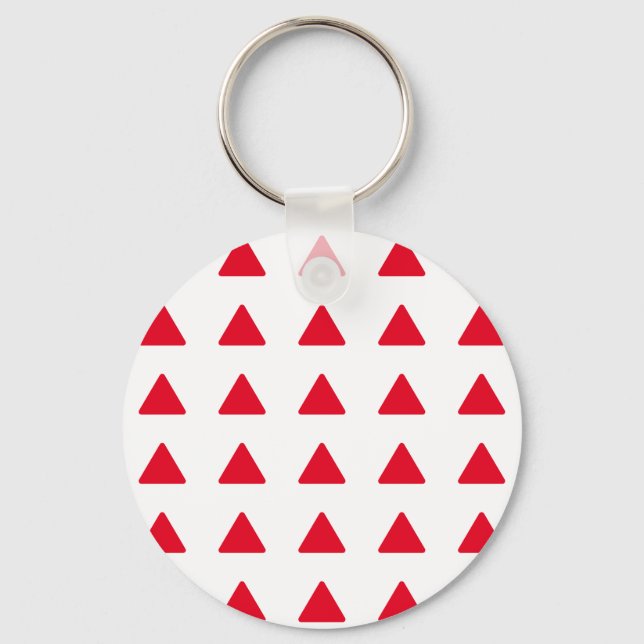 Porte-clés Red White Triangle Pattern Modern Artwork (Recto)