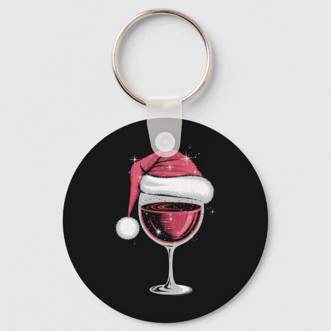 Porte-clés Red Wine Gl Christmas Funny Christmas Xmas  (Recto)