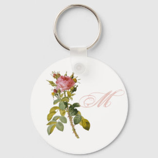 Porte-clés Redoute Rose personnalisé Monogramme initial