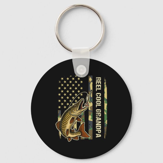Porte-clés Reel Cool Grandpa Muskie Fishing Fisherman America (Recto)