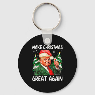 Porte-clés Refaire Noël Great Again Drôle Santa Trump 2025