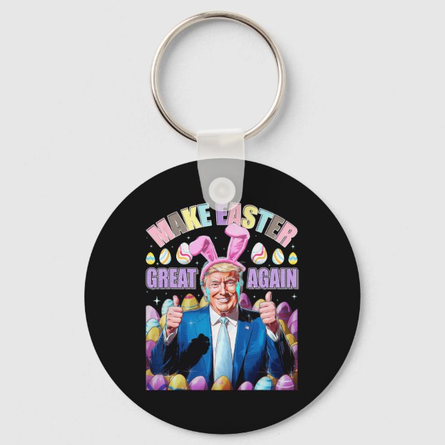Porte-clés Refaire Pâques Grande Encore Drôle de Lapin Trump  (Recto)