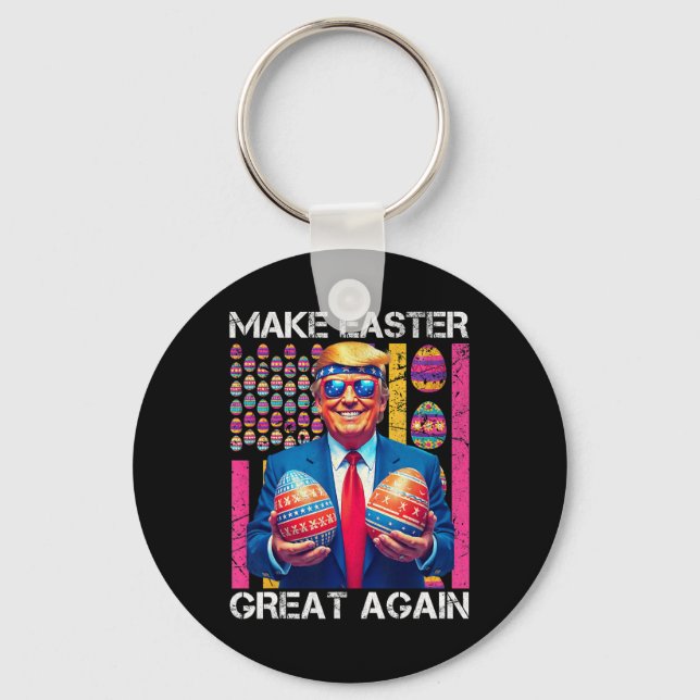 Porte-clés Refaire Pâques Grande Encore Drôle de Lapin Trump  (Recto)