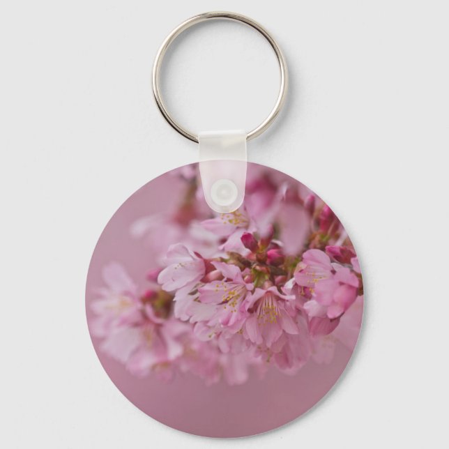 Porte-clés Reflets Rose Pâle des Fleurs de Cerisier Sakura (Recto)