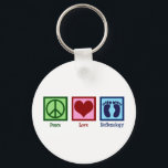 Porte-clés Reflexologist Peace Love Reflexology Foot Massage<br><div class="desc">Peace Love Reflexology. A cute zone therapy gift for a reflexologist who uses reflex points on the feet,  hands,  or ears.</div>