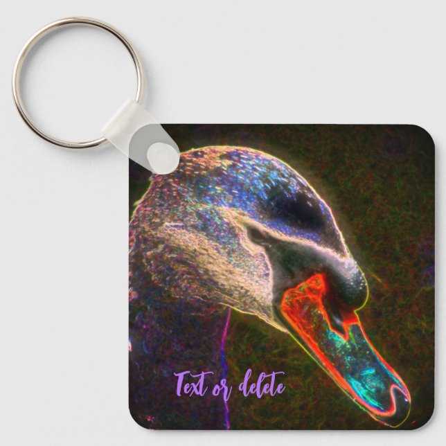 Porte-clés Regal Swan Abstract Art Nature Personalized (Recto)