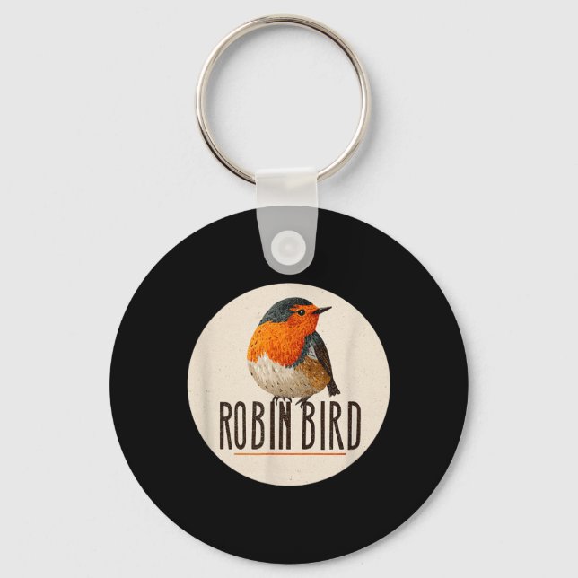 Porte-clés Regard de l'oiseau Robin Rouge (Recto)