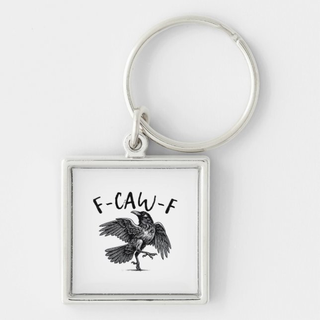 Porte-clés Regard décontracté gothique drôle F Caw F Corbeau (Devant)