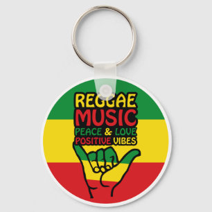 Porte-clés Reggae Shaka Main avec des citations positives