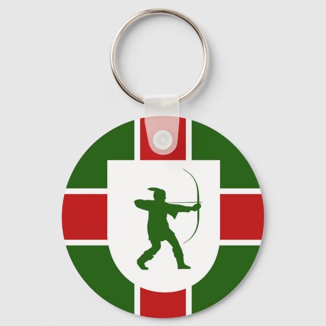 Porte-clés région de nottinghamshire drapeau england robin ca (Recto)
