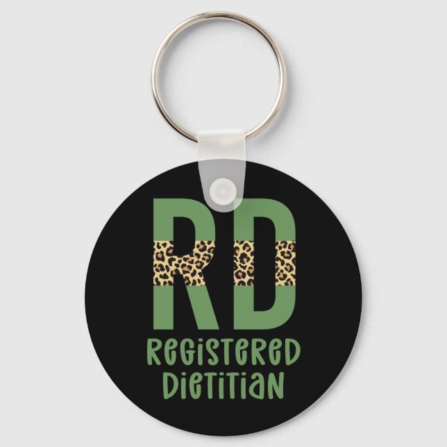Porte-clés Registered Dietitian Cheetah print RD Gifts (Recto)