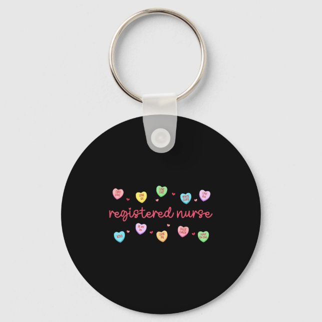 Porte-clés Registered Nurse Valentines Candy Heart Healthcare (Recto)
