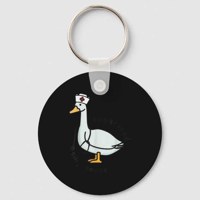 Porte-clés Registered Silly Goose Rn Nurse Stethoscope Nursin (Recto)
